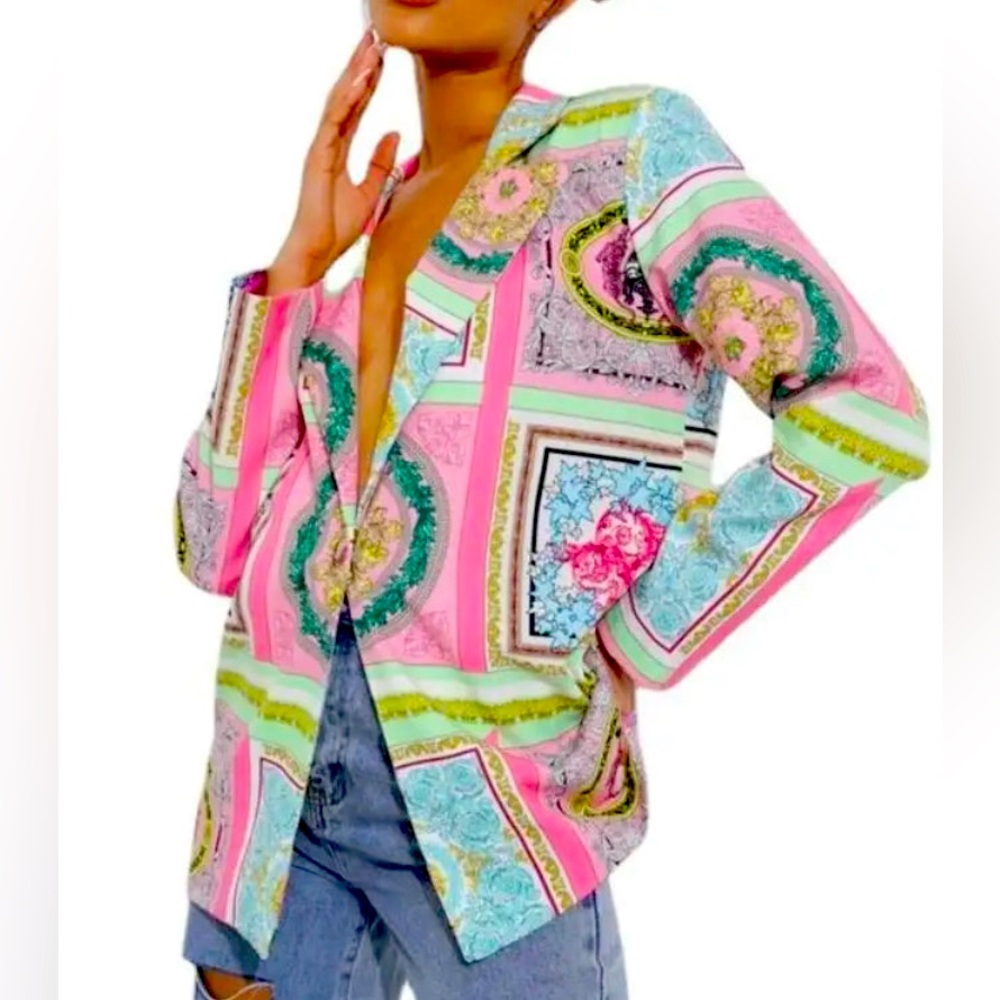 Colorfull Mandalas Long Sleeve Blazer Patterned size medium - Picture 6 of 6